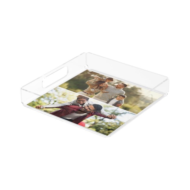 Design Your Own 2 Photo Collage Acrylic Tray (Angled)