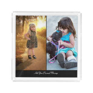 Design Your Own 2 Photo Collage Acrylic Tray