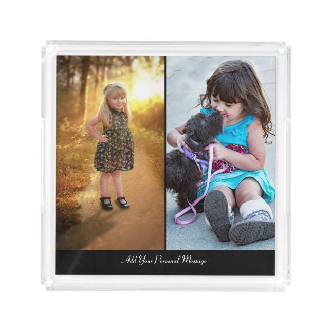 Design Your Own 2 Photo Collage Acrylic Tray (Front)