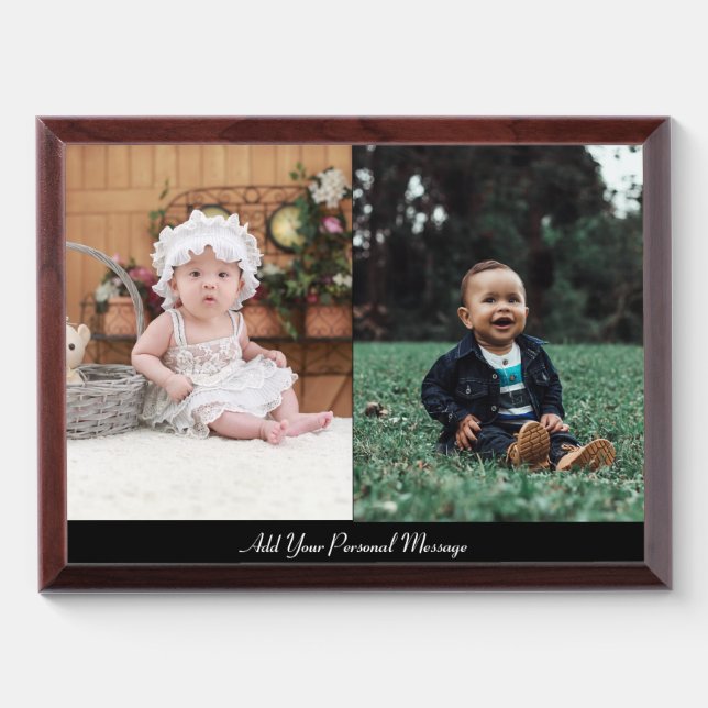 Design Your Own 2 Photo Collage Award Plaque (Horizontal)