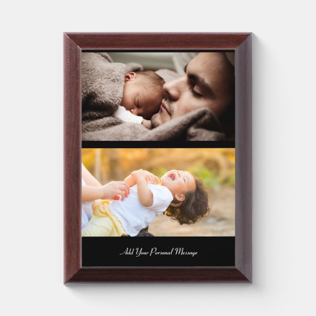 Design Your Own 2 Photo Collage Award Plaque (Vertical)