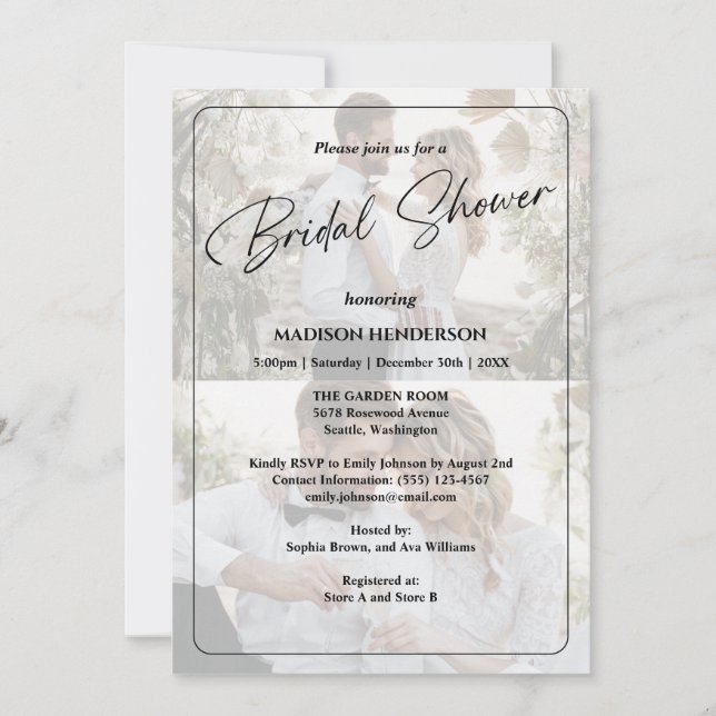 Design Your Own 2 Photo Collage Bridal Shower Invitation (Front)