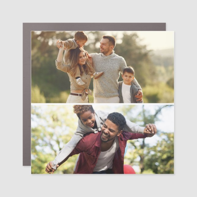 Design Your Own 2 Photo Collage Car Magnet (Front)