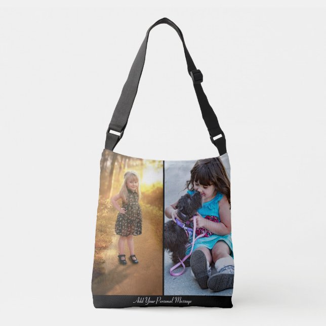 Design Your Own 2 Photo Collage Crossbody Bag (Front)