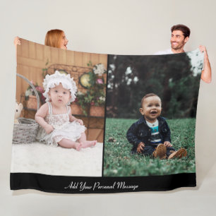 Design Your Own 2 Photo Collage Fleece Blanket