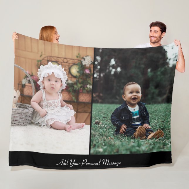 Design Your Own 2 Photo Collage Fleece Blanket (In Situ)