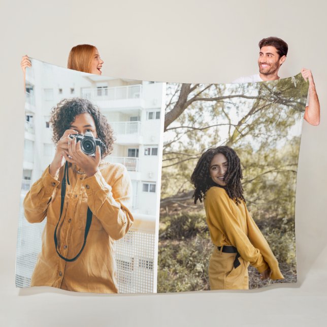 Design Your Own 2 Photo Collage Fleece Blanket (In Situ)