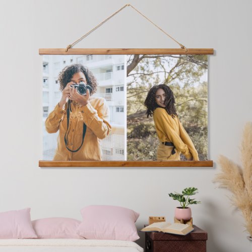Design Your Own 2 Photo Collage Hanging Tapestry