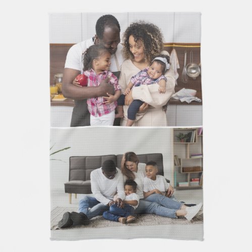 Design Your Own 2 Photo Collage Kitchen Towel