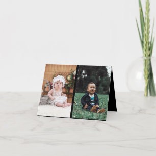 Design Your Own 2 Photo Collage Letterpress Thank You Card