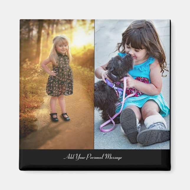 Design Your Own 2 Photo Collage Magnet (Front)