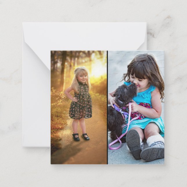 Design Your Own 2 Photo Collage Note Card (Front)