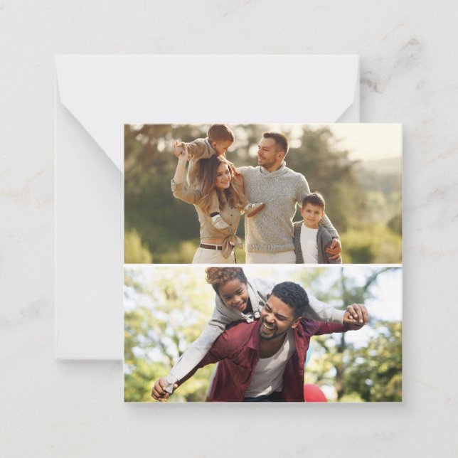 Design Your Own 2 Photo Collage Note Card (Front)