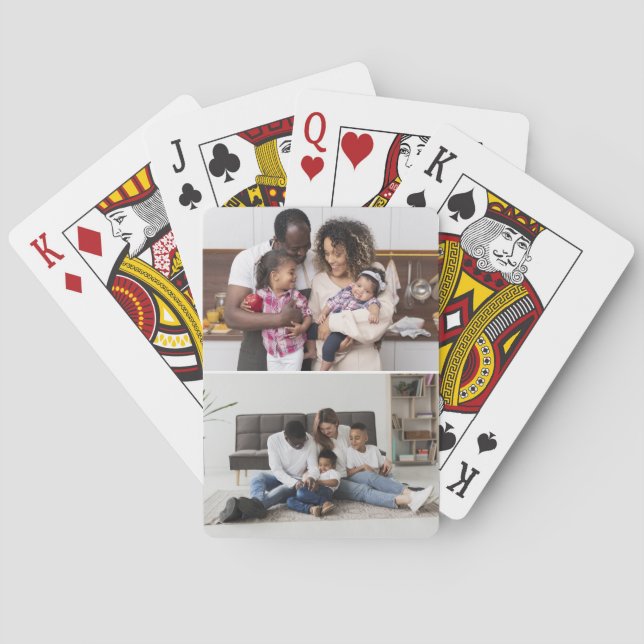 Design Your Own 2 Photo Collage Poker Cards (Back)