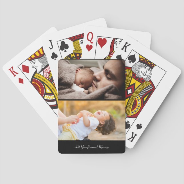 Design Your Own 2 Photo Collage Poker Cards (Back)