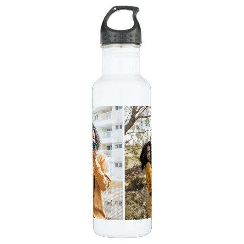 Design Your Own 2 Photo Collage Stainless Steel Water Bottle