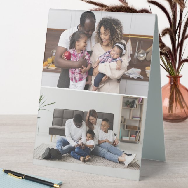 Design Your Own 2 Photo Collage Table Tent (In SItu (Table))