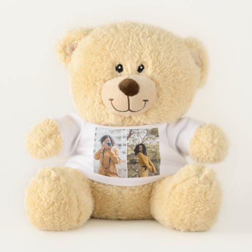 Design Your Own 2 Photo Collage Teddy Bear