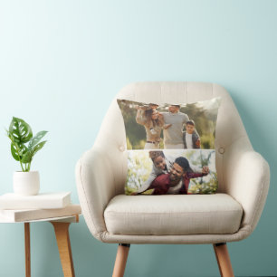 Design Your Own 2 Photo Collage Throw Pillow
