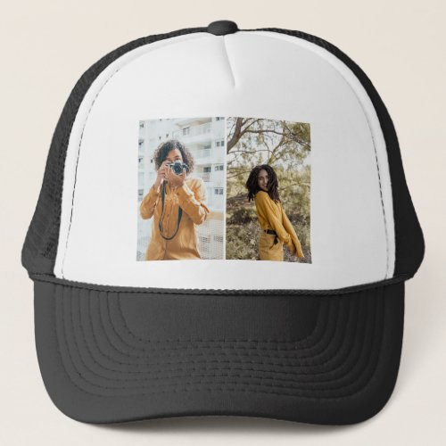 Design Your Own 2 Photo Collage Trucker Hat