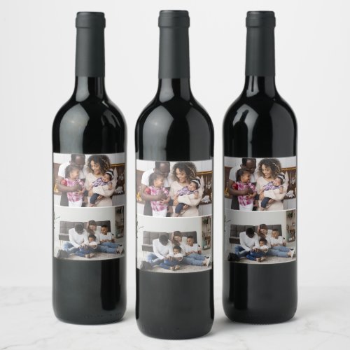 Design Your Own 2 Photo Collage Wine Label