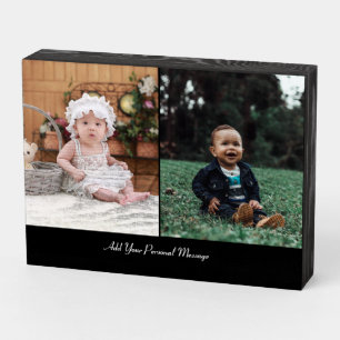 Design Your Own 2 Photo Collage Wooden Box Sign