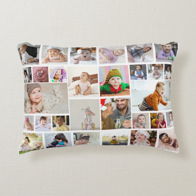 Design Your Own 30 Photo Collage Accent Pillow (Front)