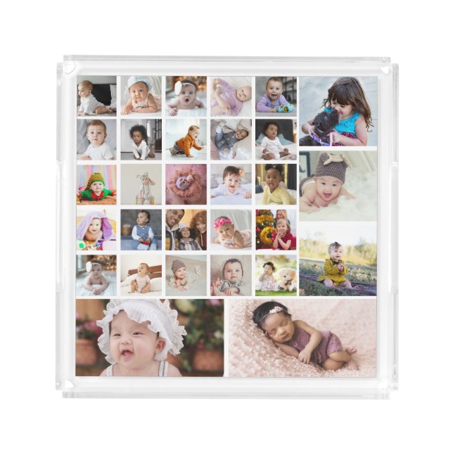 Design Your Own 30 Photo Collage Acrylic Tray (Front)
