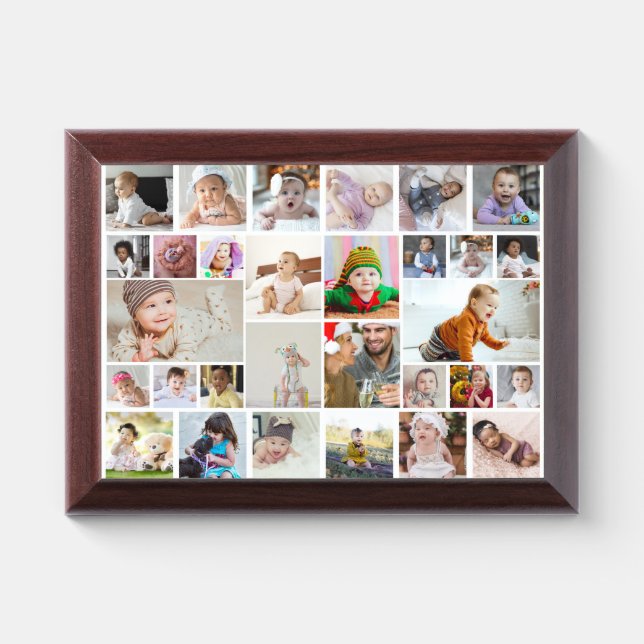 Design Your Own 30 Photo Collage Award Plaque (Horizontal)