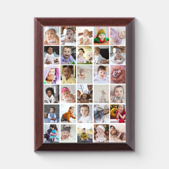 Design Your Own 30 Photo Collage Award Plaque (Vertical)