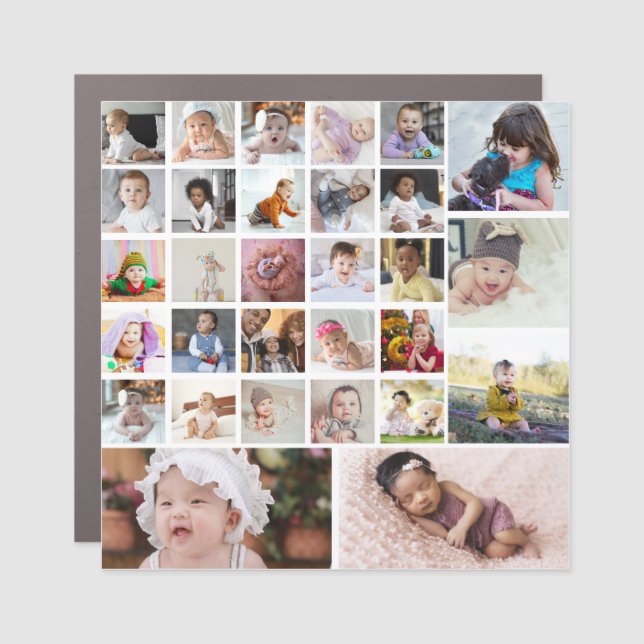Design Your Own 30 Photo Collage Car Magnet (Front)
