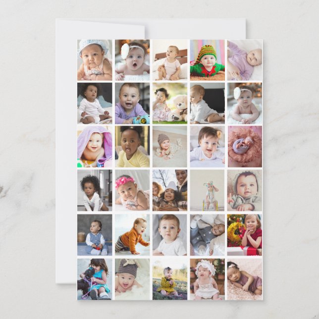 Design Your Own 30 Photo Collage Card (Front)