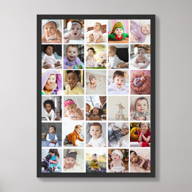 Design Your Own 30 Photo Collage Framed Art (Framed Front)