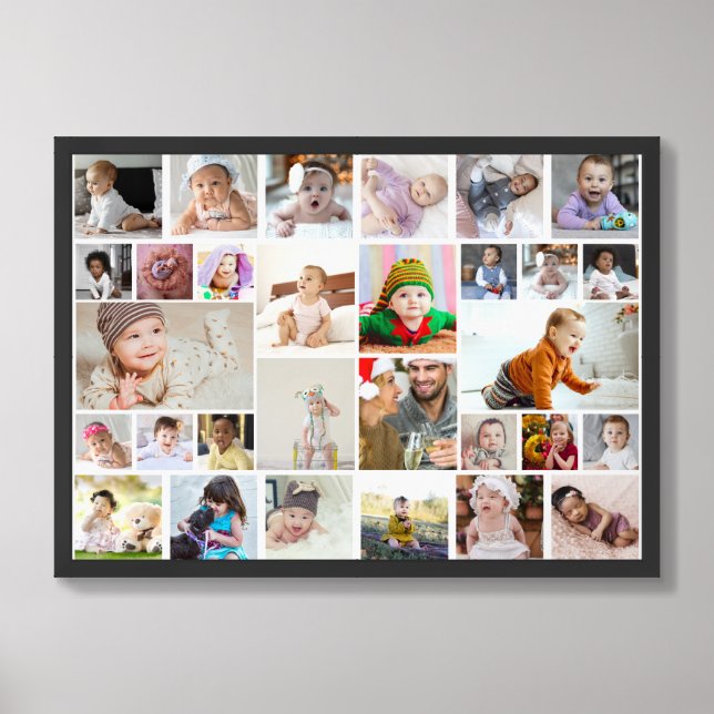 Design Your Own 30 Photo Collage Framed Art (Framed Front)