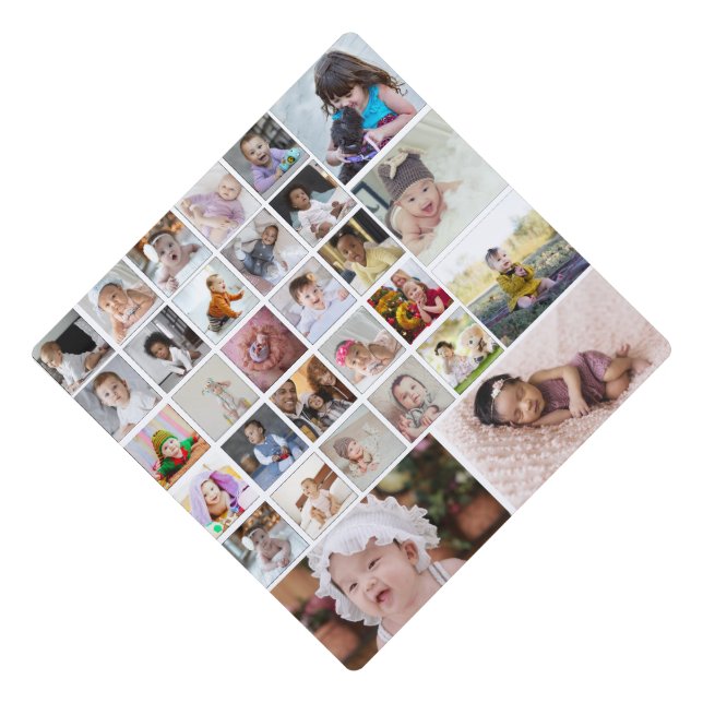 Design Your Own 30 Photo Collage Graduation Cap Topper (Front)