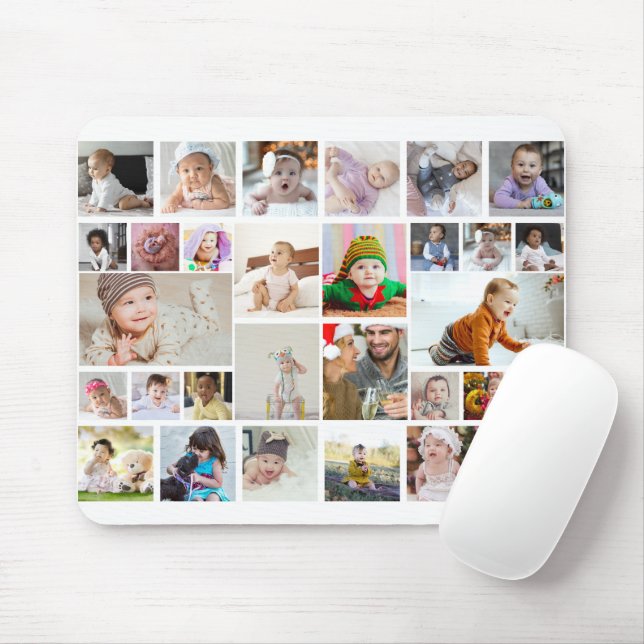 Design Your Own 30 Photo Collage Mouse Pad (With Mouse)