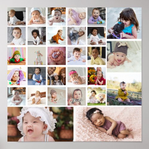 Design Your Own 30 Photo Collage Poster