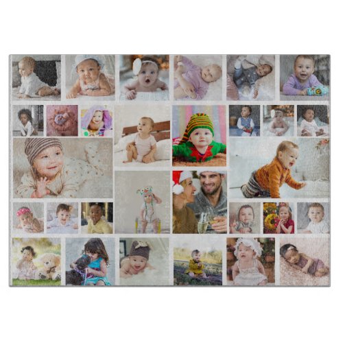 Design Your Own 30 Photo Collage Poster Cutting Board