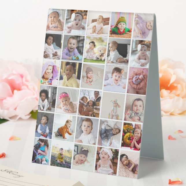 Design Your Own 30 Photo Collage Table Tent (In SItu (Wedding))