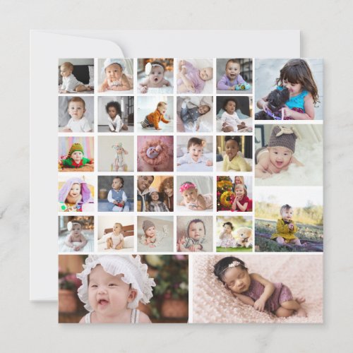 Design Your Own 30 Photo Collage Thank You Card