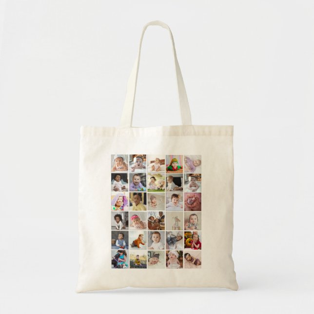 Design Your Own 30 Photo Collage Tote Bag (Front)