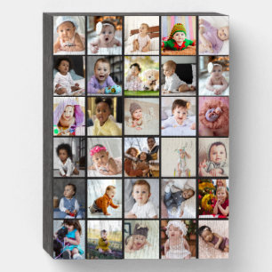 Design Your Own 30 Photo Collage Wooden Box Sign