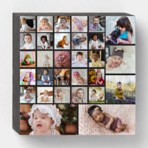 Design Your Own 30 Photo Collage Wooden Box Sign