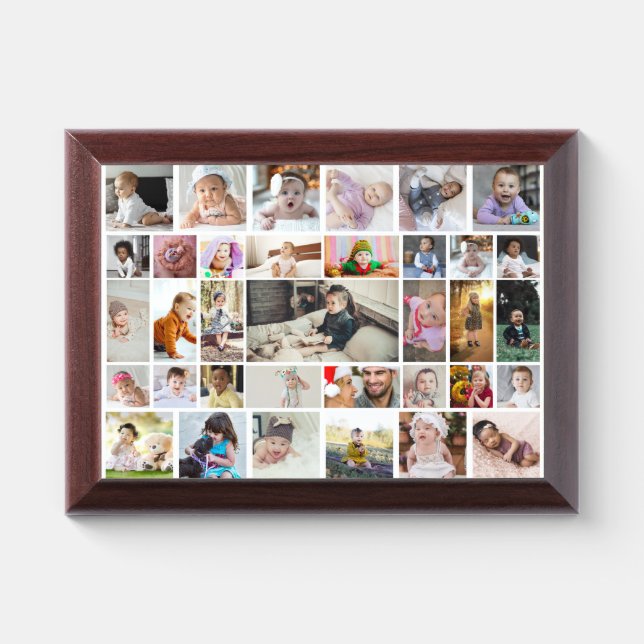 Design Your Own 35 Photo Collage Award Plaque (Horizontal)