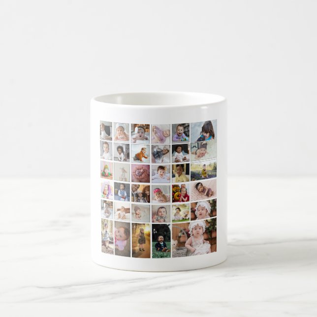 Design Your Own 35 Photo Collage Coffee Mug (Center)