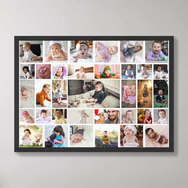 Design Your Own 35 Photo Collage Framed Art (Framed Front)