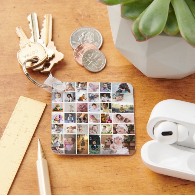 Design Your Own 35 Photo Collage Keychain (Desk)