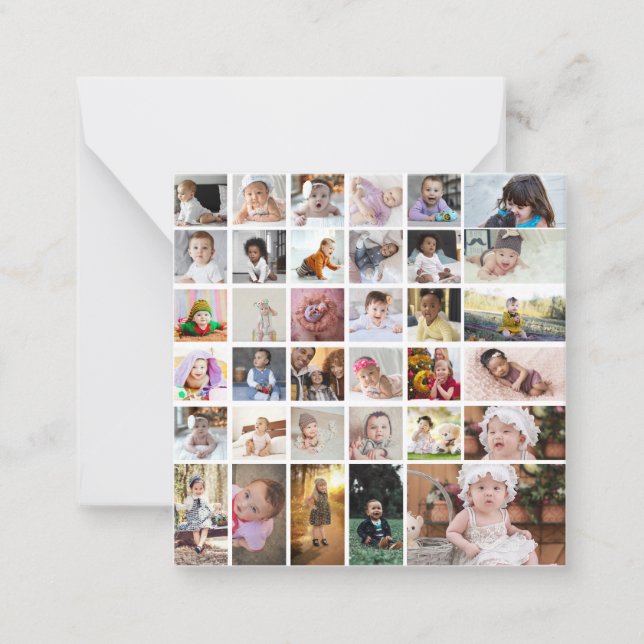 Design Your Own 35 Photo Collage Note Card (Front)