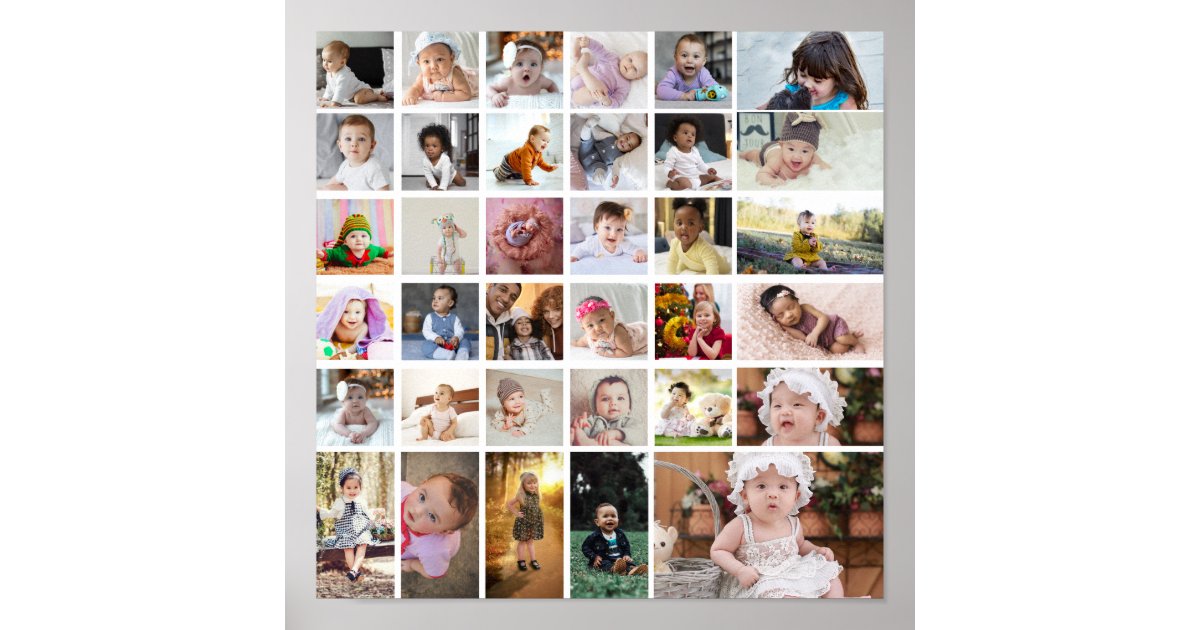 Design Your Own 35 Photo Collage Poster | Zazzle