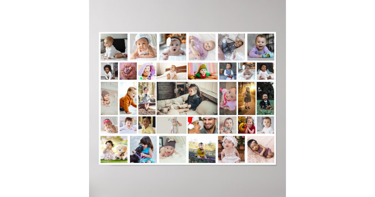 Design Your Own 35 Photo Collage Poster | Zazzle